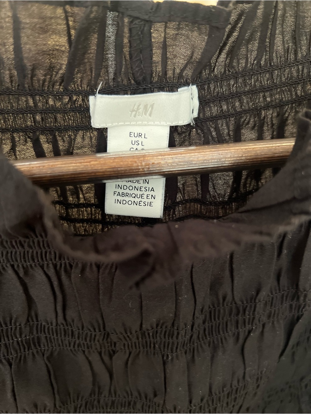 H&M Black Smocked Ruffle-Hem Sleeveless Camisole - Picture 3 of 3